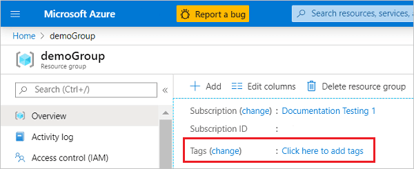 Azure use tags