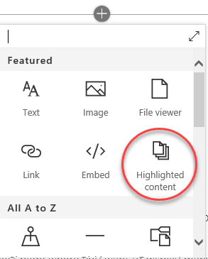 Highlighted Content web part