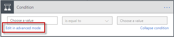 Microsoft Flow edit in advanced mode