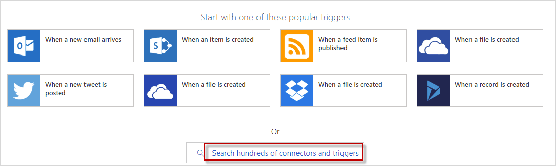 Microsoft Flow search connectors