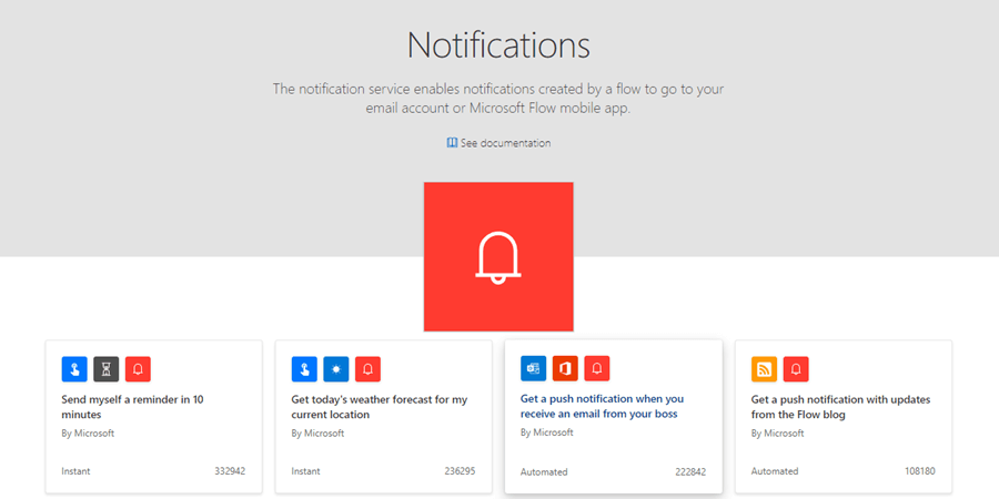 Microsoft Power Automate notifications