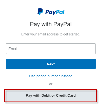 PayPal guest checkout