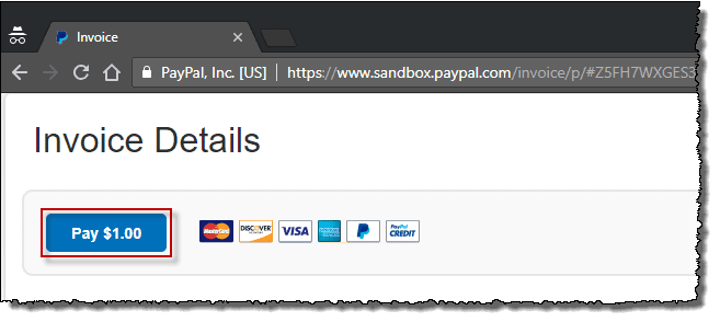 PayPal pay invoice