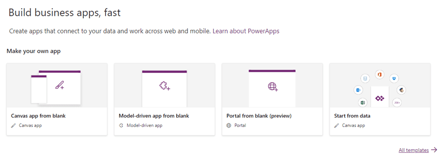 Microsoft PowerApps wizard