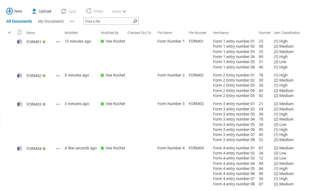 SharePoint repeating list