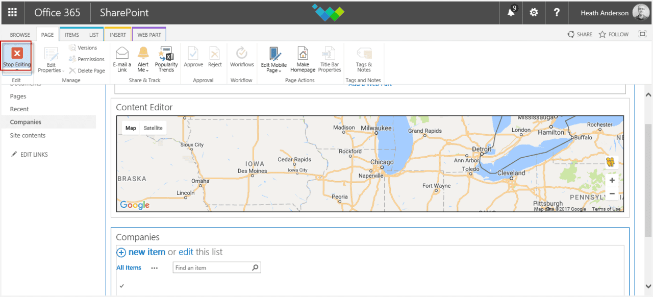 SharePoint stop editing page
