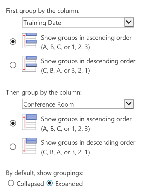 SharePoint view grouping