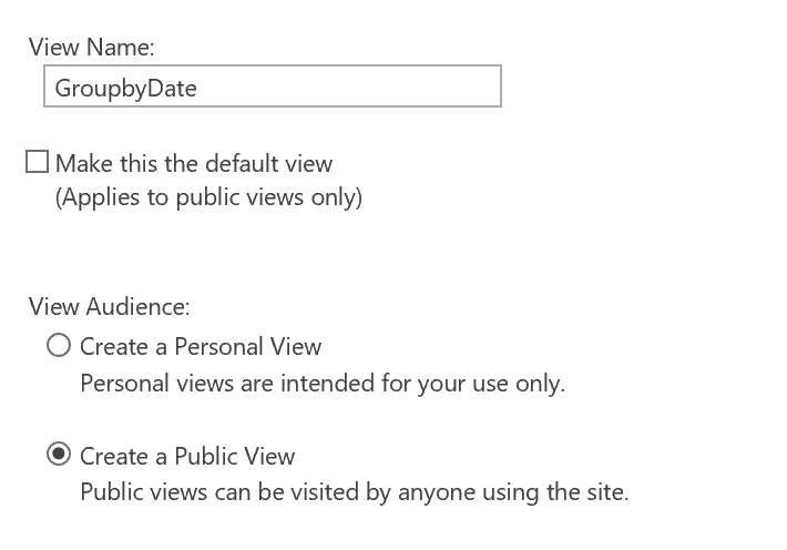 SharePoint view name